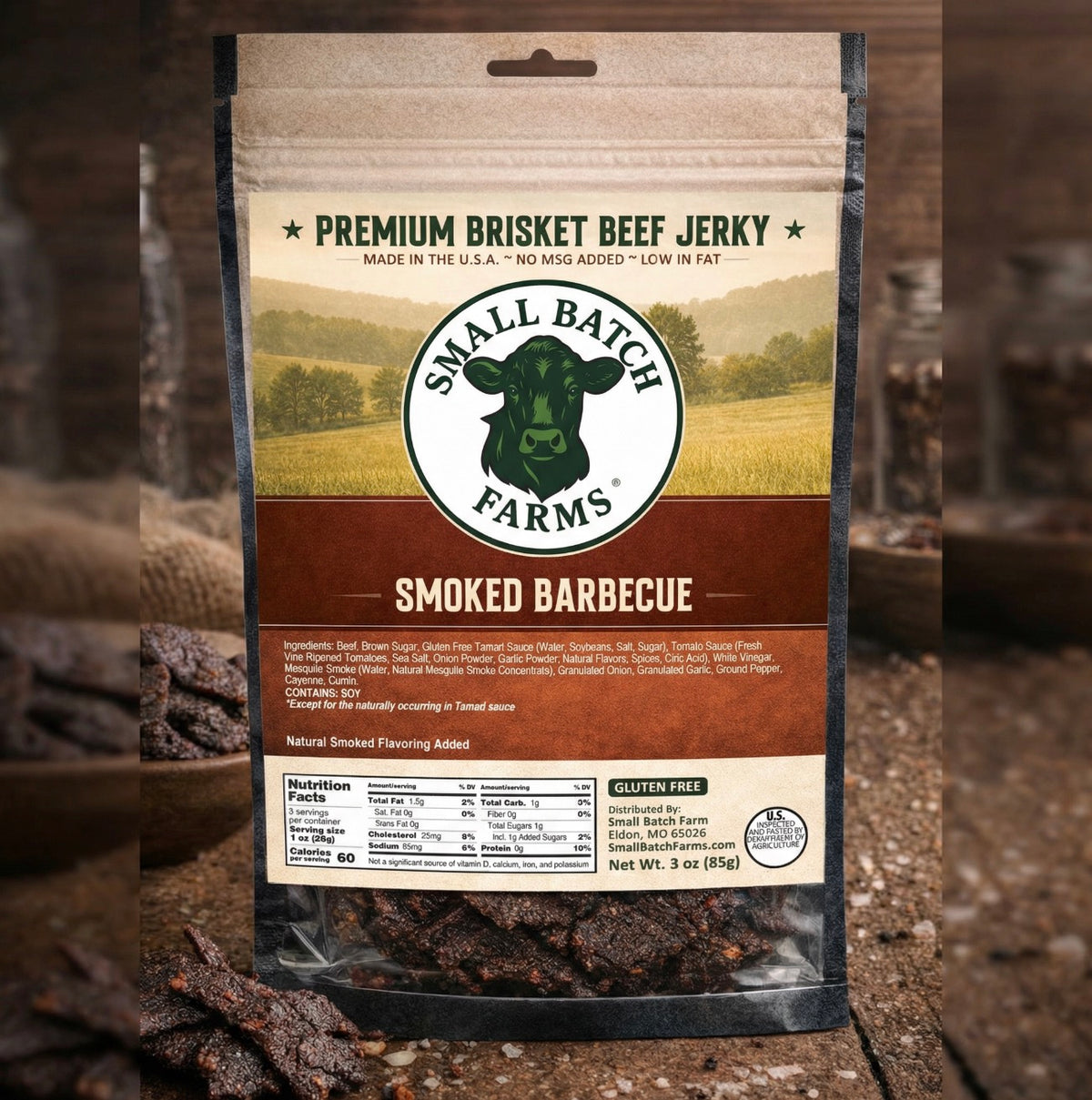 Small Batch Farms Smoked BBQ Beef Jerky 